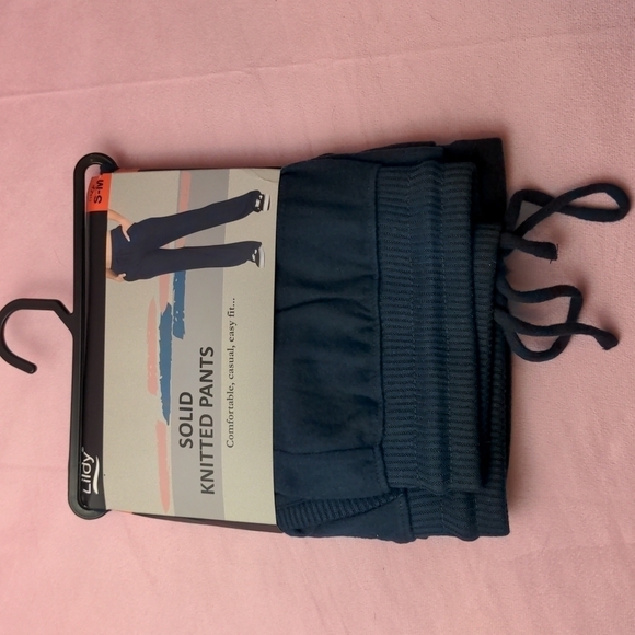 Lildy Teal Solid Knitted Lounge Pants with Pockets - Picture 1 of 4